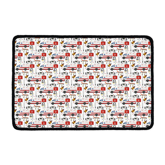 EMS Paramedic Pattern Print Kitchen Mat