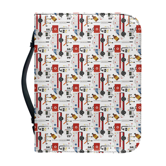 EMS Paramedic Pattern Print Leather Bible Cover