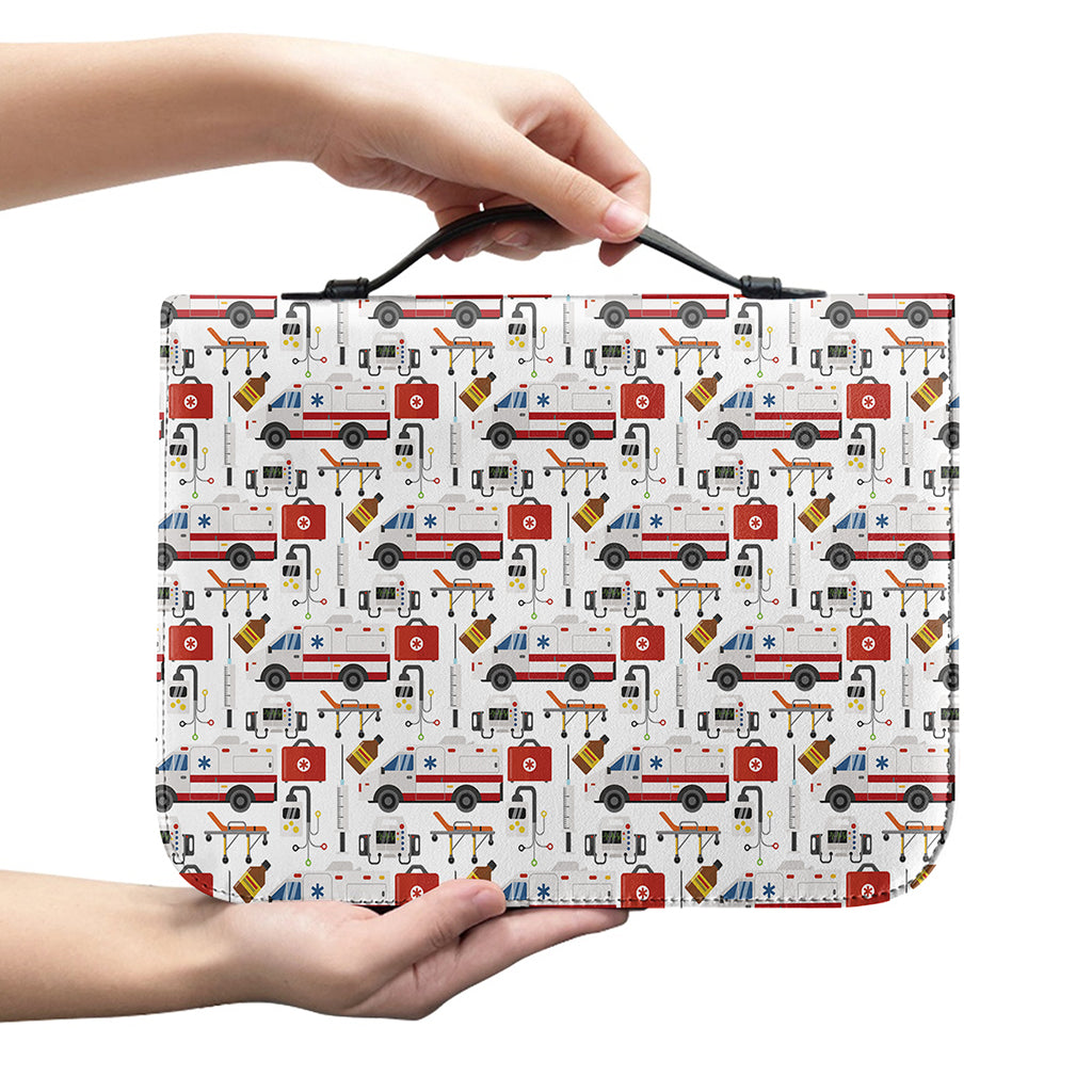 EMS Paramedic Pattern Print Leather Bible Cover