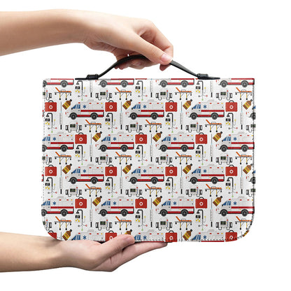 EMS Paramedic Pattern Print Leather Bible Cover