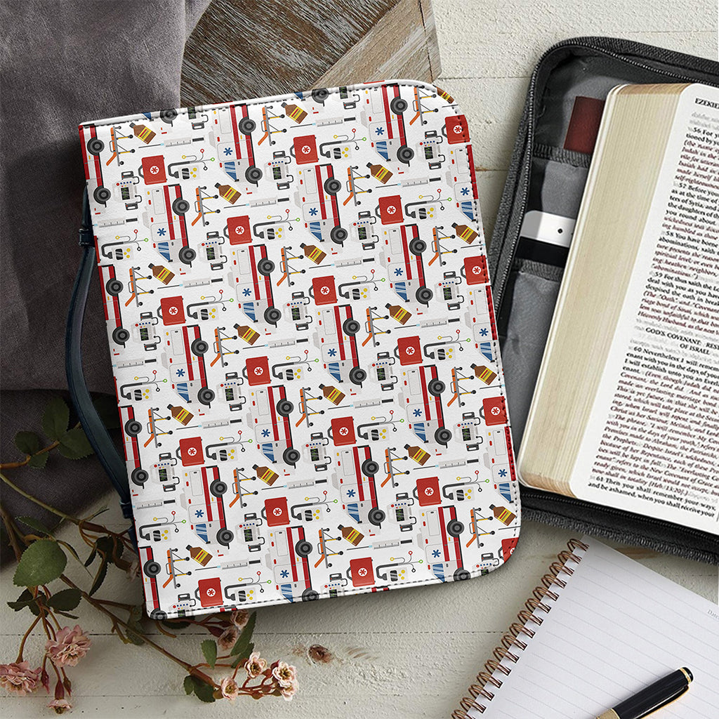 EMS Paramedic Pattern Print Leather Bible Cover