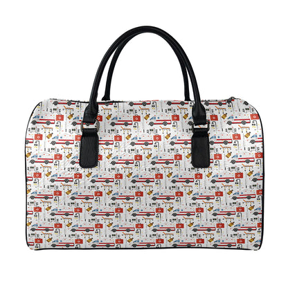 EMS Paramedic Pattern Print Leather Duffle Bag