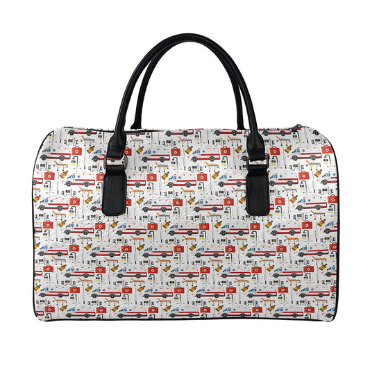 EMS Paramedic Pattern Print Leather Duffle Bag