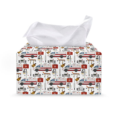 EMS Paramedic Pattern Print Leather Tissue Box Cover