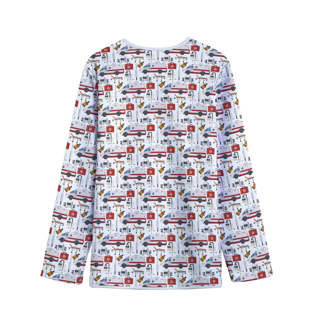 EMS Paramedic Pattern Print Long Sleeve Short Coat
