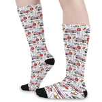 EMS Paramedic Pattern Print Long Socks