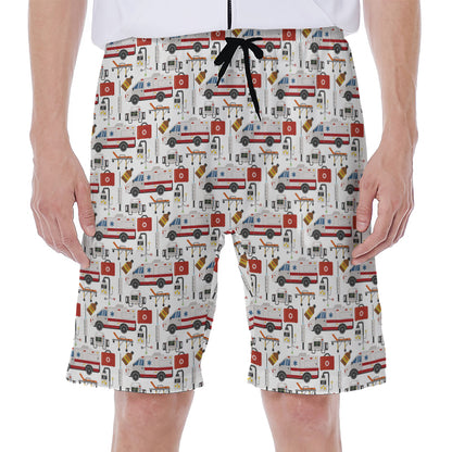 EMS Paramedic Pattern Print Men's Beach Shorts
