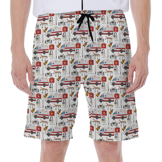 EMS Paramedic Pattern Print Men's Beach Shorts