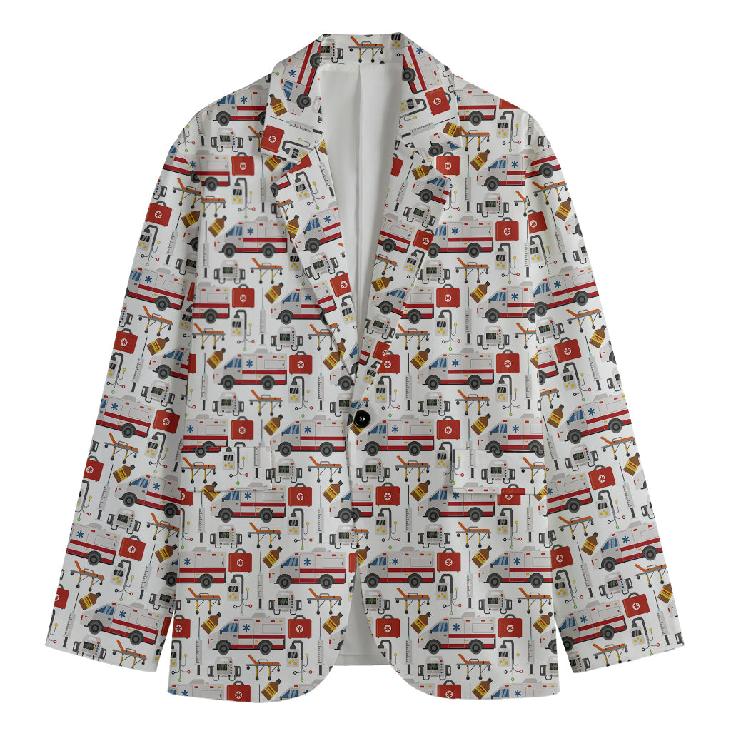 EMS Paramedic Pattern Print Men's Blazer