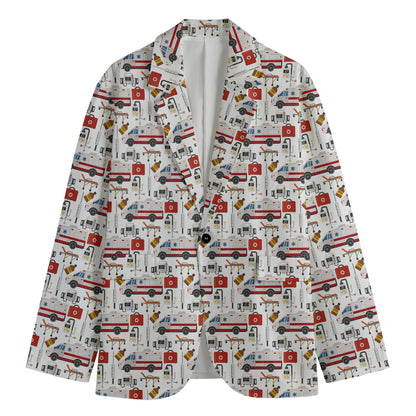 EMS Paramedic Pattern Print Men's Blazer