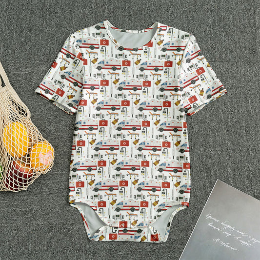 EMS Paramedic Pattern Print Men's Bodysuit
