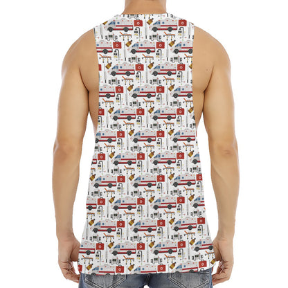 EMS Paramedic Pattern Print Men's Muscle Tank Top