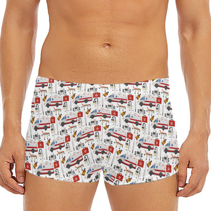 EMS Paramedic Pattern Print Men's Short Boxer Briefs