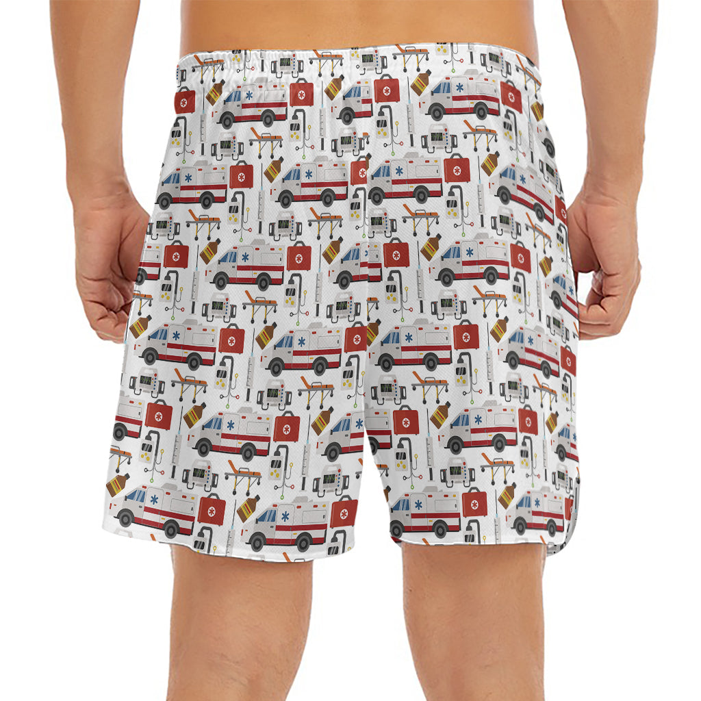 EMS Paramedic Pattern Print Men's Split Running Shorts