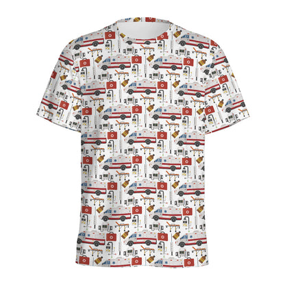 EMS Paramedic Pattern Print Men's Sports T-Shirt
