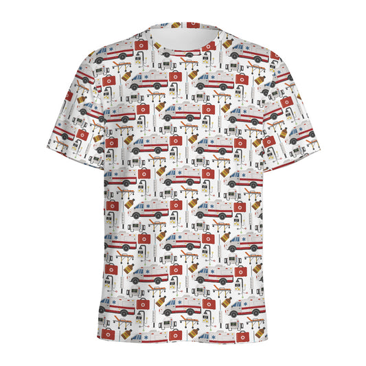 EMS Paramedic Pattern Print Men's Sports T-Shirt