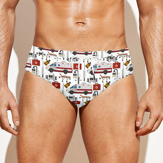 EMS Paramedic Pattern Print Men's Swim Briefs