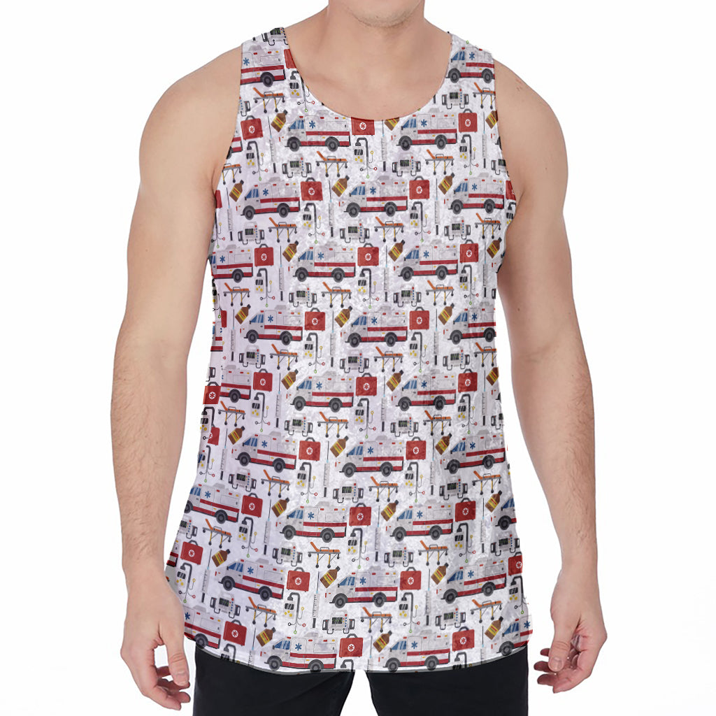 EMS Paramedic Pattern Print Men's Velvet Tank Top