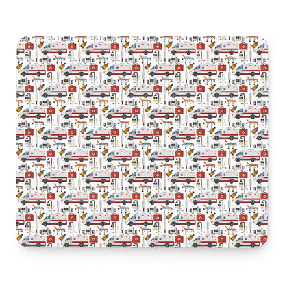 EMS Paramedic Pattern Print Mouse Pad