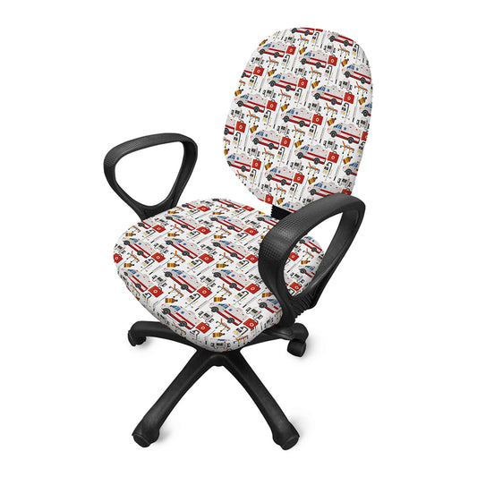 EMS Paramedic Pattern Print Office Chair Cover