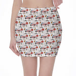 EMS Paramedic Pattern Print Pencil Mini Skirt