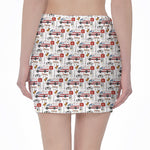 EMS Paramedic Pattern Print Pencil Mini Skirt