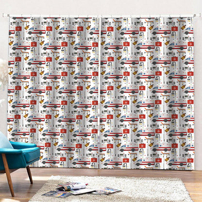 EMS Paramedic Pattern Print Pencil Pleat Curtains
