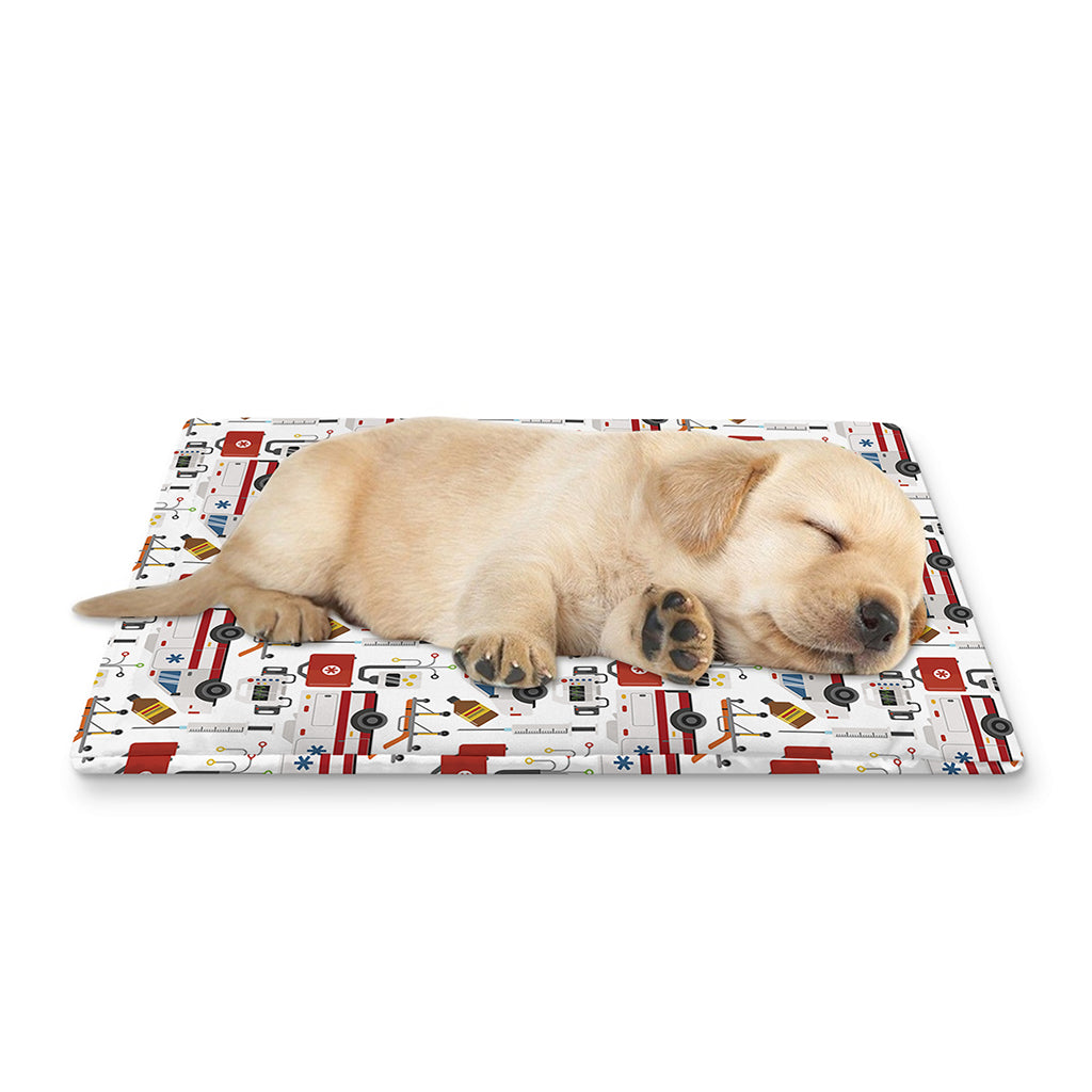 EMS Paramedic Pattern Print Pet Cooling Mat Cover