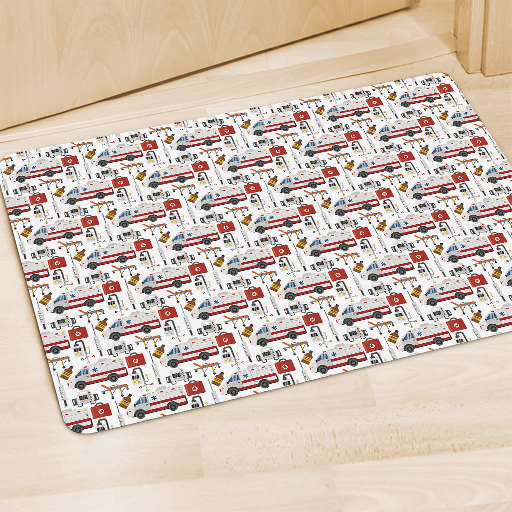 EMS Paramedic Pattern Print Polyester Doormat