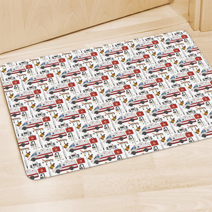 EMS Paramedic Pattern Print Polyester Doormat