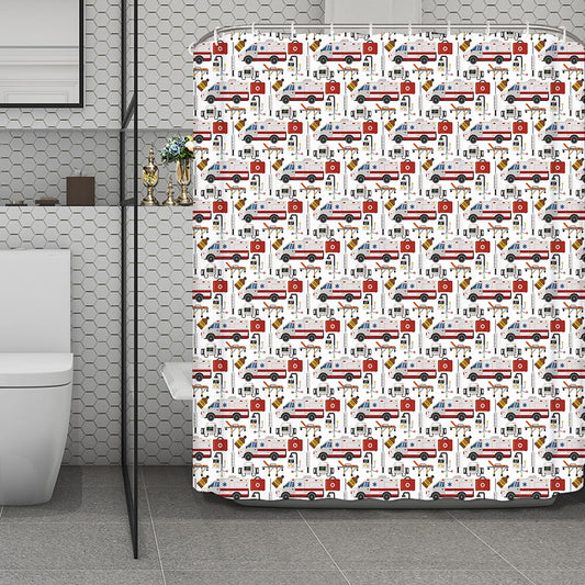 EMS Paramedic Pattern Print Polyester Shower Curtain