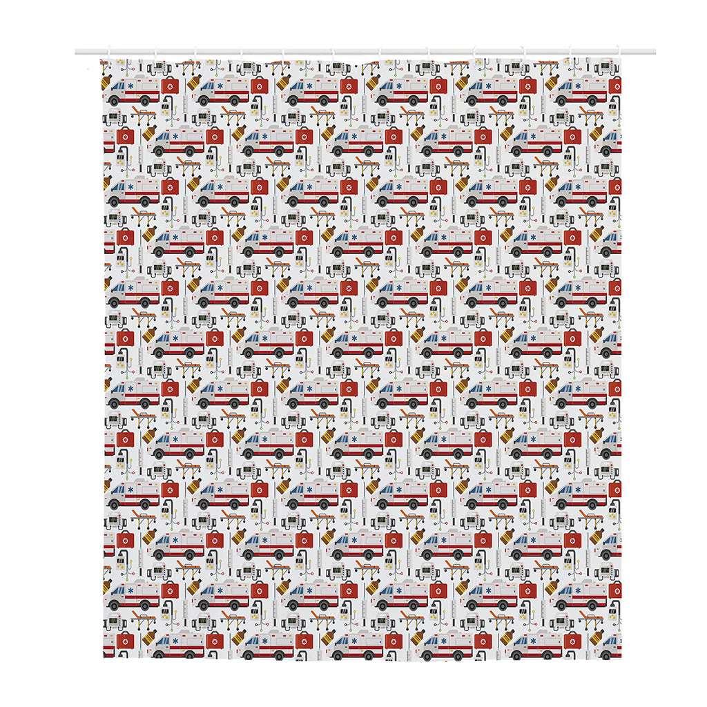 EMS Paramedic Pattern Print Polyester Shower Curtain