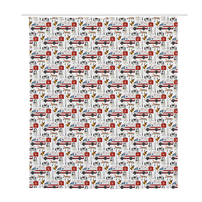 EMS Paramedic Pattern Print Polyester Shower Curtain