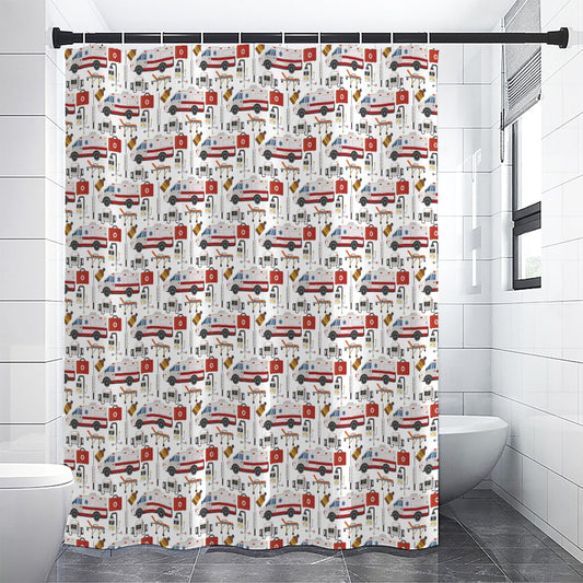 EMS Paramedic Pattern Print Premium Shower Curtain