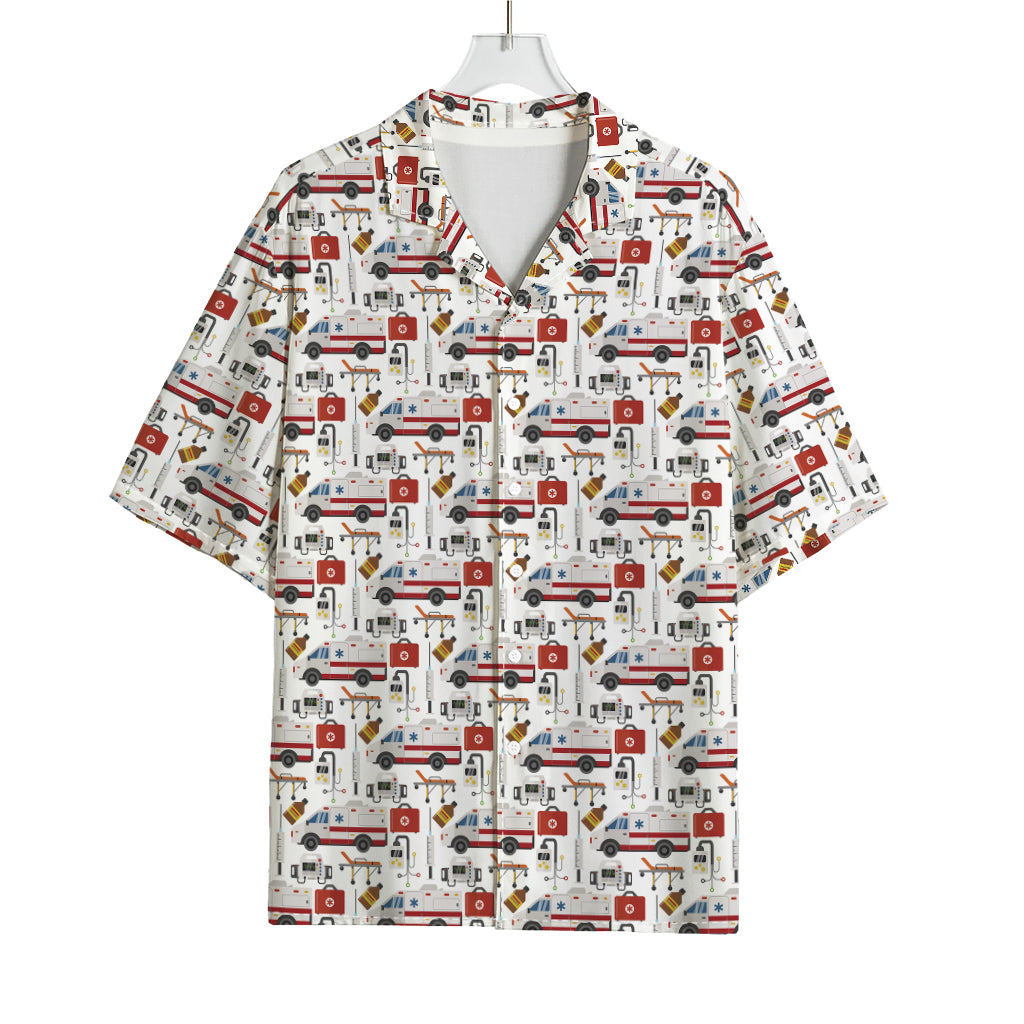 EMS Paramedic Pattern Print Rayon Hawaiian Shirt