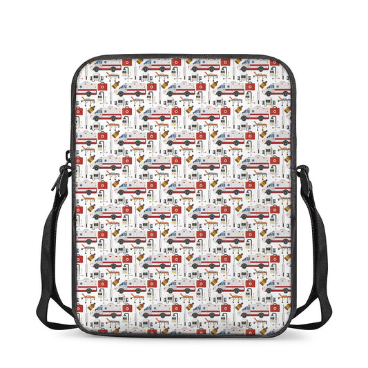 EMS Paramedic Pattern Print Rectangular Crossbody Bag