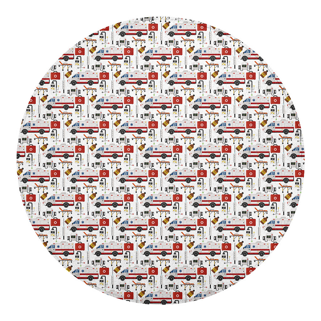 EMS Paramedic Pattern Print Round Blanket