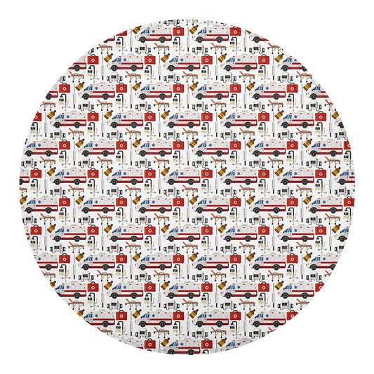 EMS Paramedic Pattern Print Round Blanket