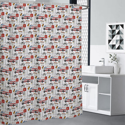 EMS Paramedic Pattern Print Shower Curtain