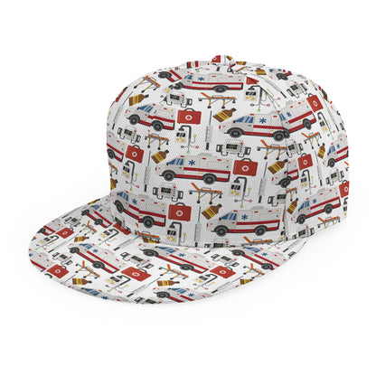 EMS Paramedic Pattern Print Snapback Cap