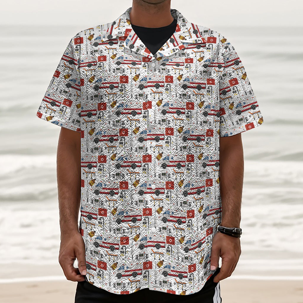 EMS Paramedic Pattern Print Textured Short Sleeve Shirt