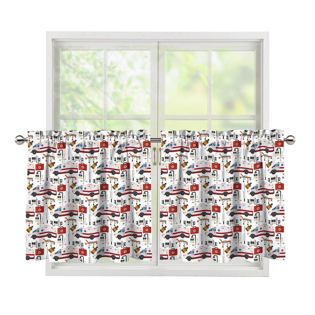 EMS Paramedic Pattern Print Tier Curtains