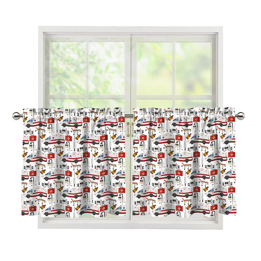 EMS Paramedic Pattern Print Tier Curtains
