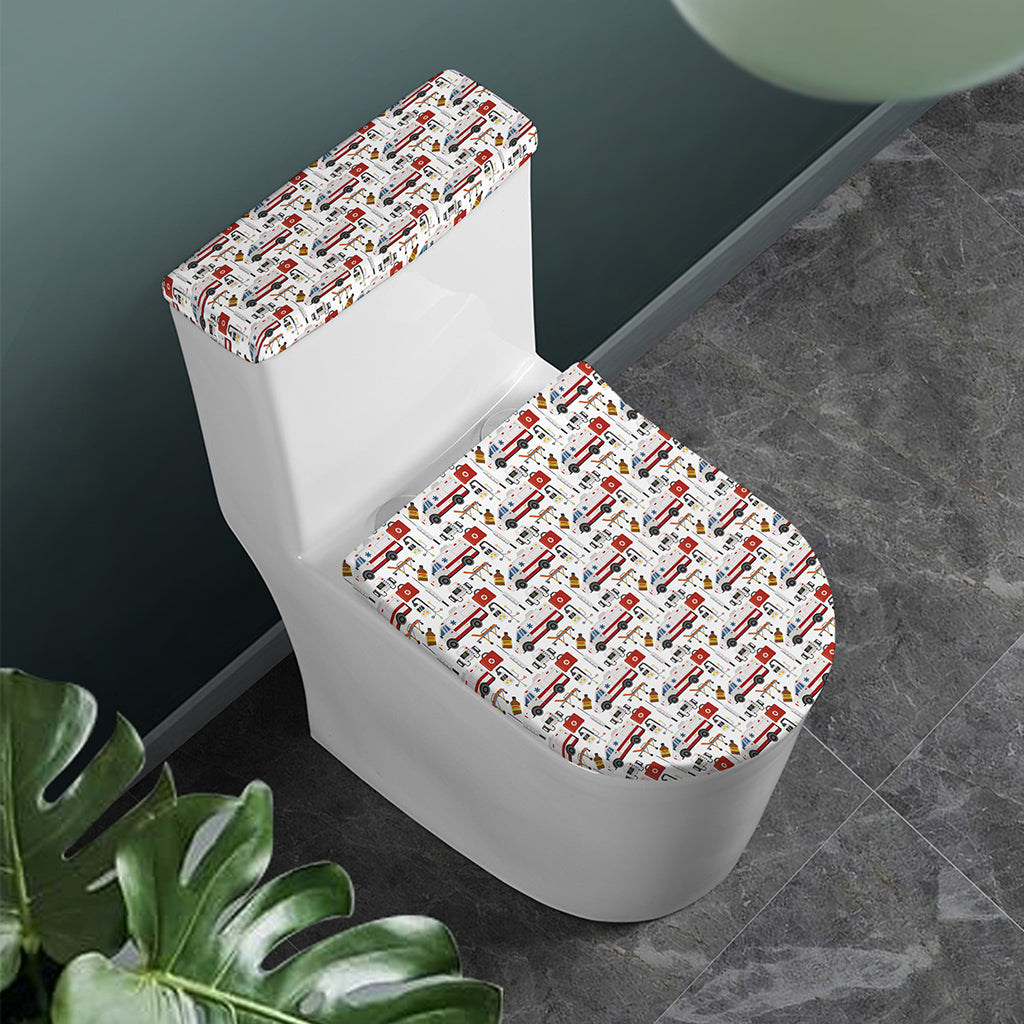 EMS Paramedic Pattern Print Toilet Lid And Tank Cover Set