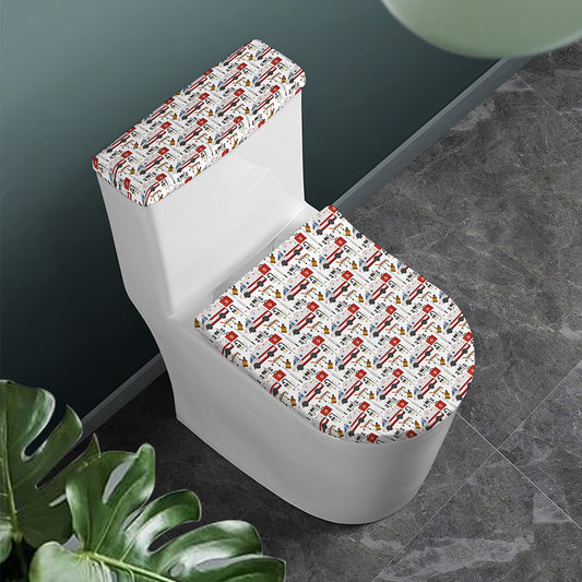 EMS Paramedic Pattern Print Toilet Lid And Tank Cover Set