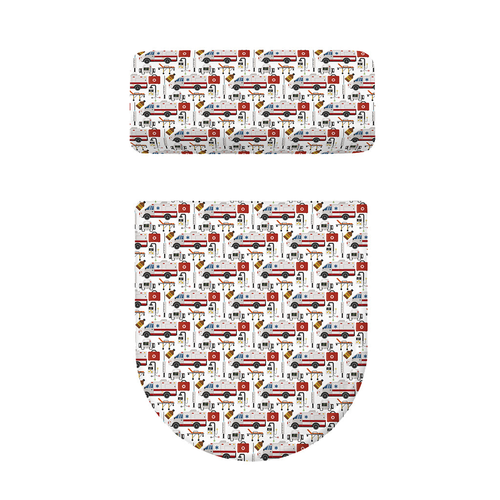 EMS Paramedic Pattern Print Toilet Lid And Tank Cover Set