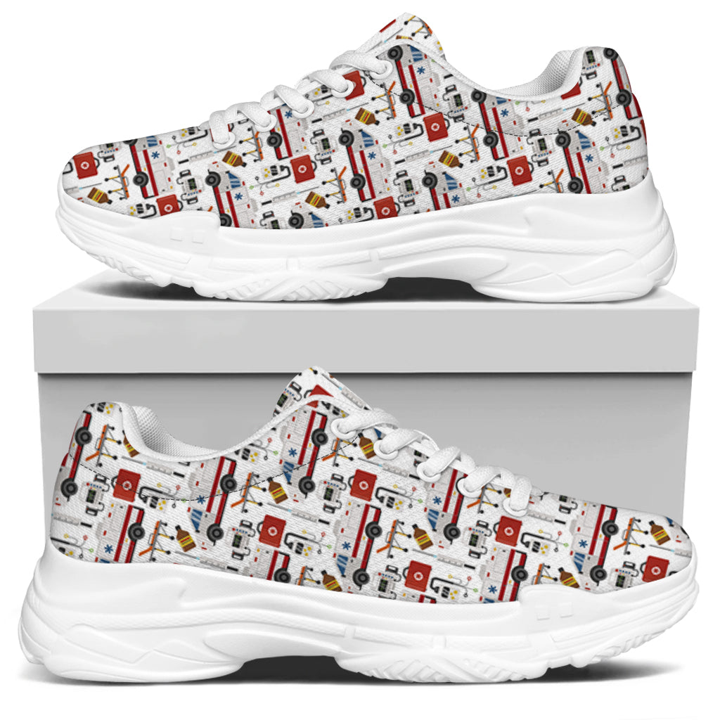 EMS Paramedic Pattern Print White Chunky Shoes