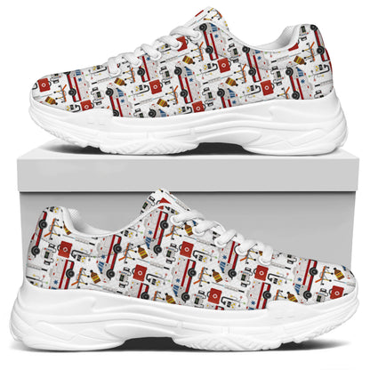 EMS Paramedic Pattern Print White Chunky Shoes