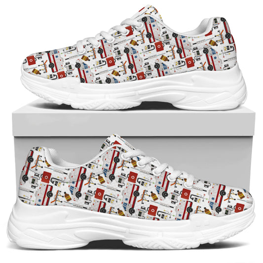 EMS Paramedic Pattern Print White Chunky Shoes