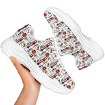 EMS Paramedic Pattern Print White Chunky Shoes